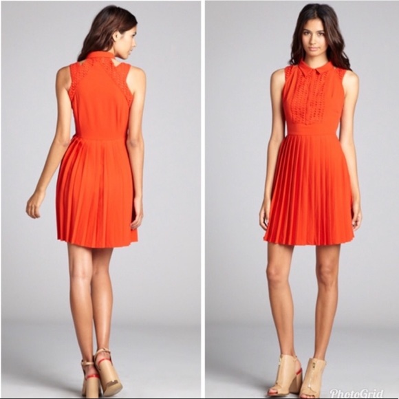 Anthropologie Dresses & Skirts - Anthro Greylin pleated cut out dress eyelet detail